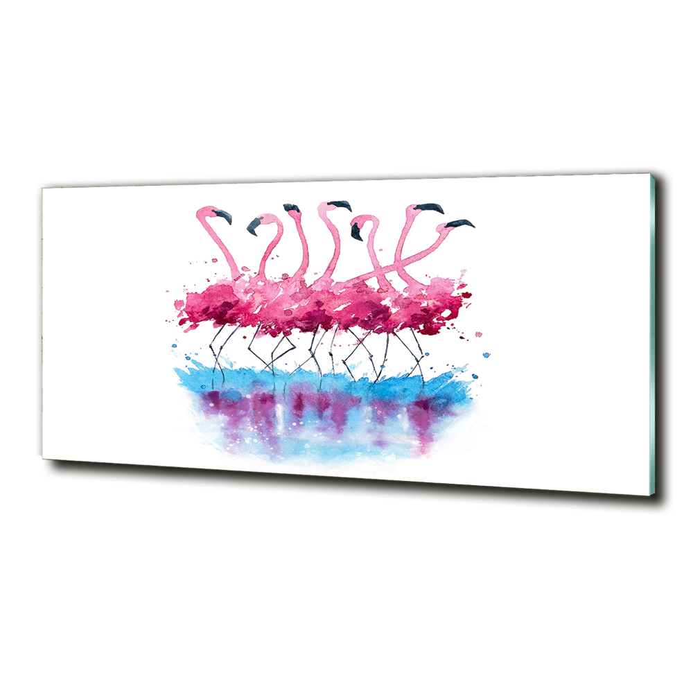 Foto obraz szkło hartowane Flamingi