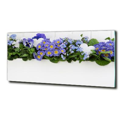 Foto obraz szklany Niebieskie kwiaty