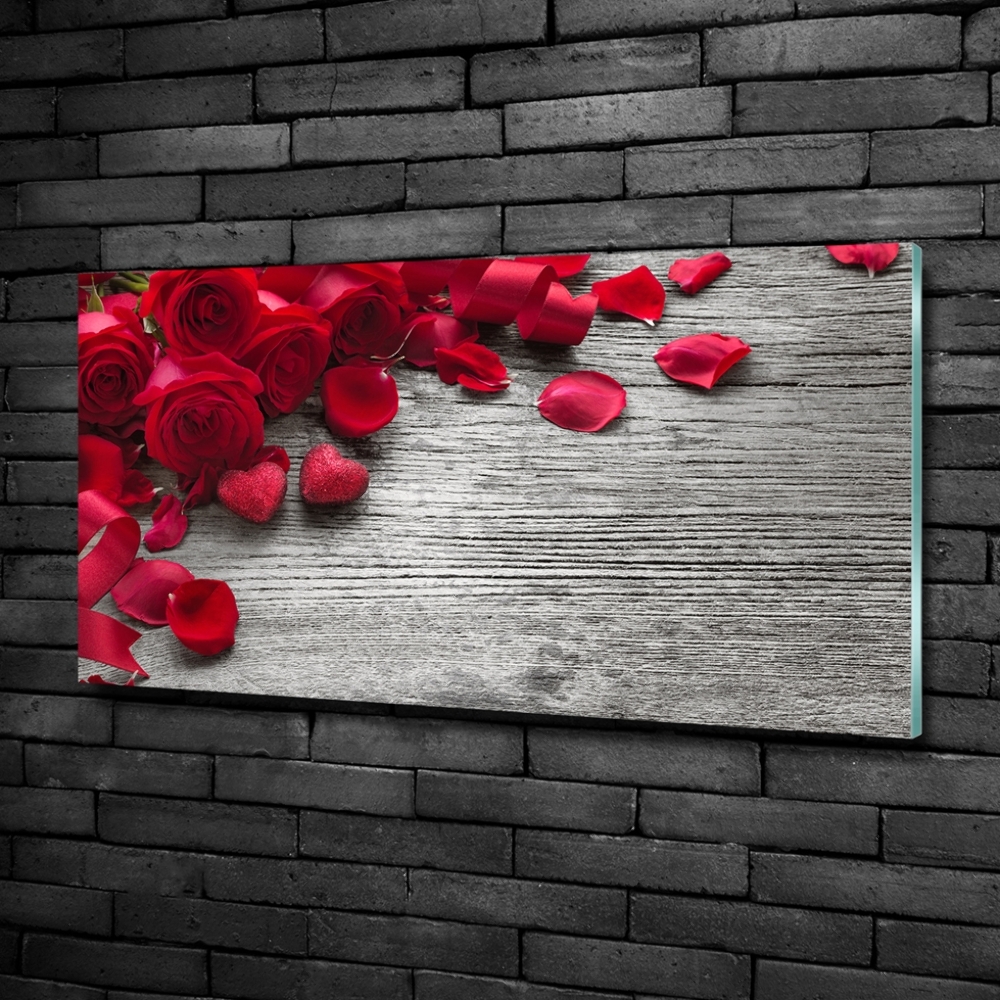 Foto obraz szkło hartowane Czerwone róże