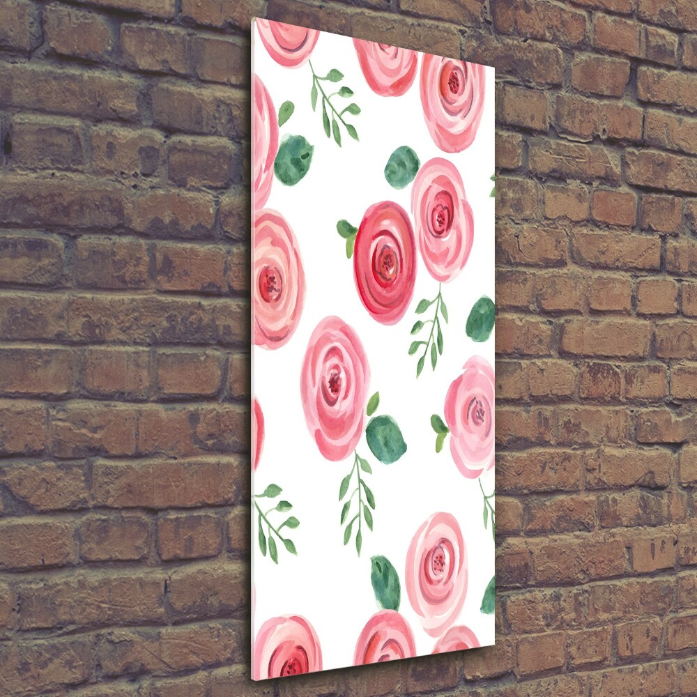 Foto obraz szkło hartowane pionowy Różowe różę