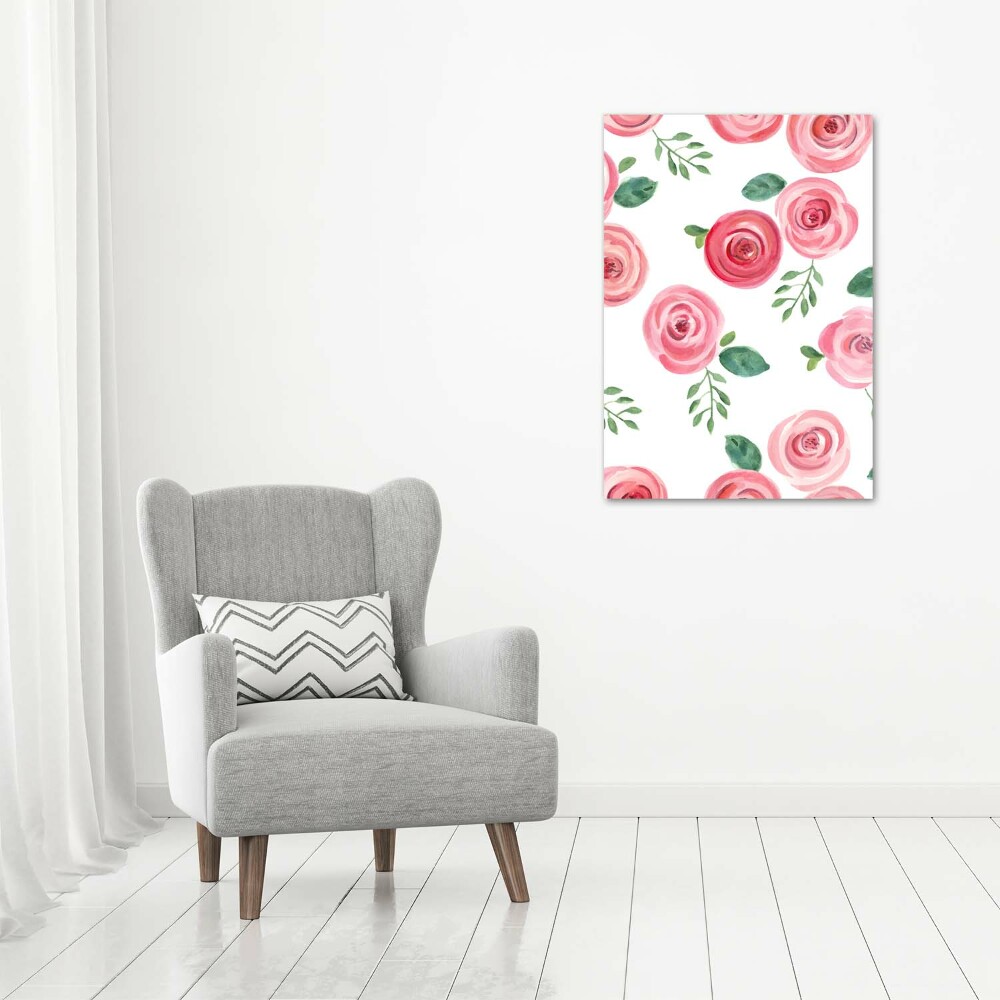 Foto obraz szkło hartowane pionowy Różowe różę