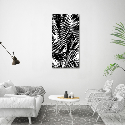 Foto obraz szkło hartowane pionowy Liście palmy