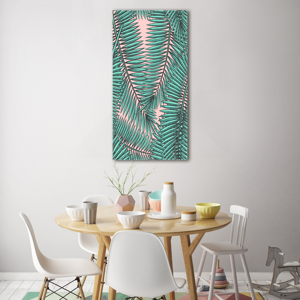 Foto obraz szkło hartowane pionowy Liście palmy