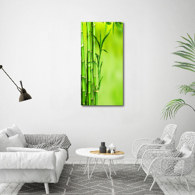 Nowoczesny szklany obraz ze zdjęcia pionowy Bambus