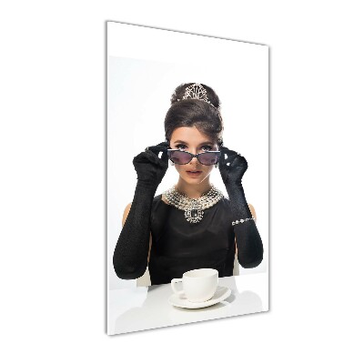 Foto obraz na szkle pionowy Kobieta w okularach