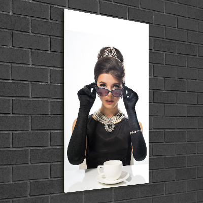 Foto obraz na szkle pionowy Kobieta w okularach