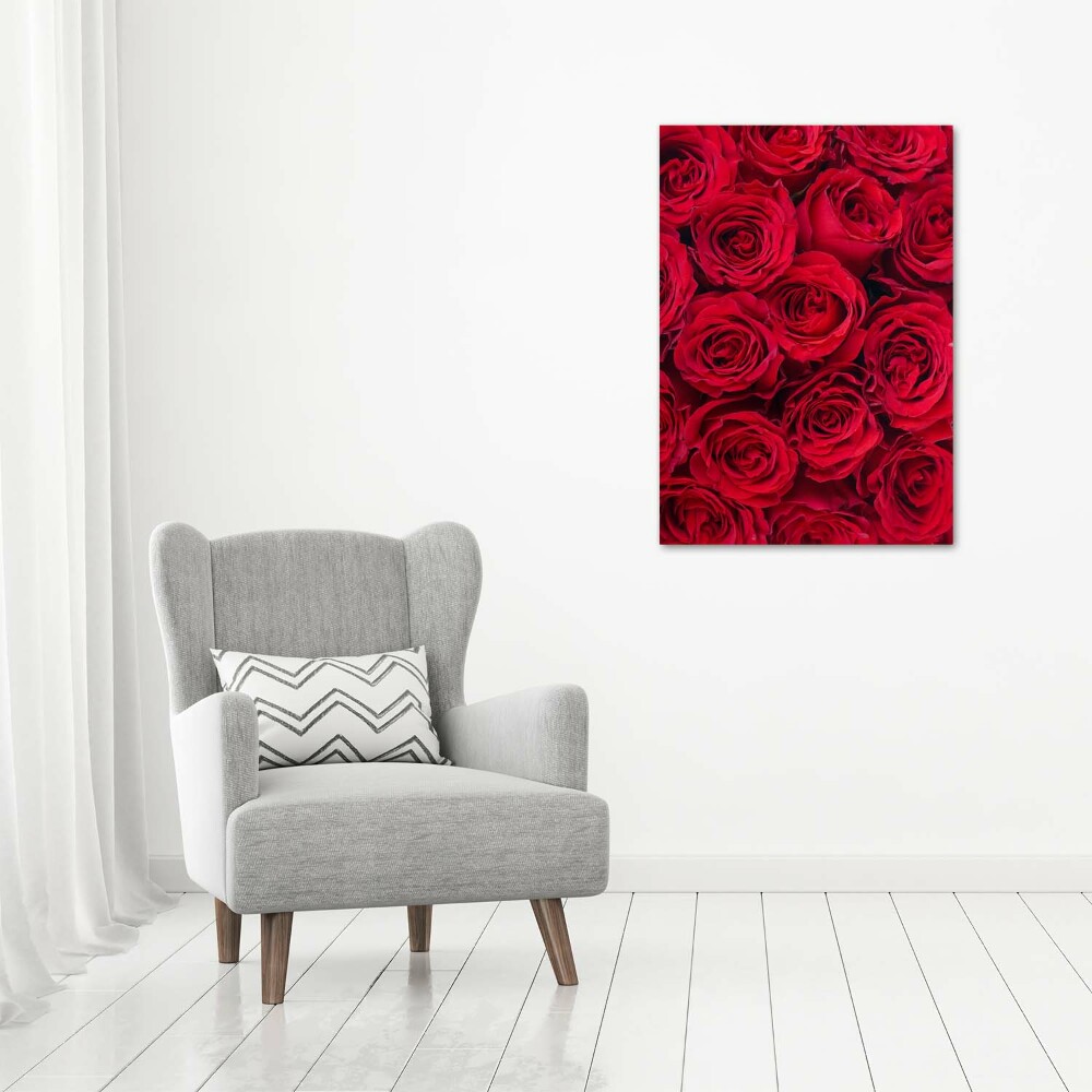 Foto obraz szkło hartowane pionowy Czerwone róża