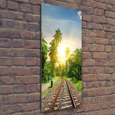 Foto obraz szkło hartowane pionowy Tory kolejowe
