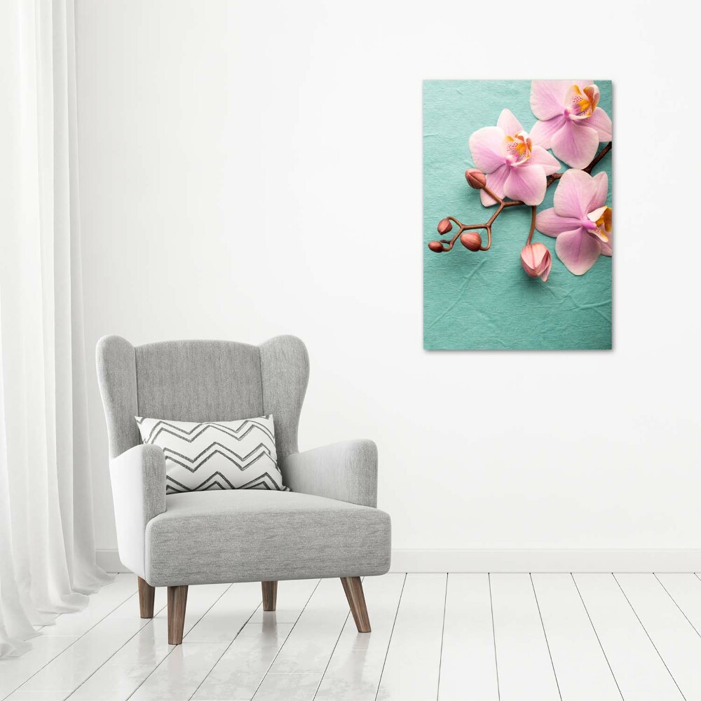 Foto obraz na szkle pionowy Różowa orchidea