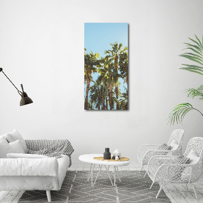 Fotoobraz szklany na ścianę do salonu pionowy Palmy