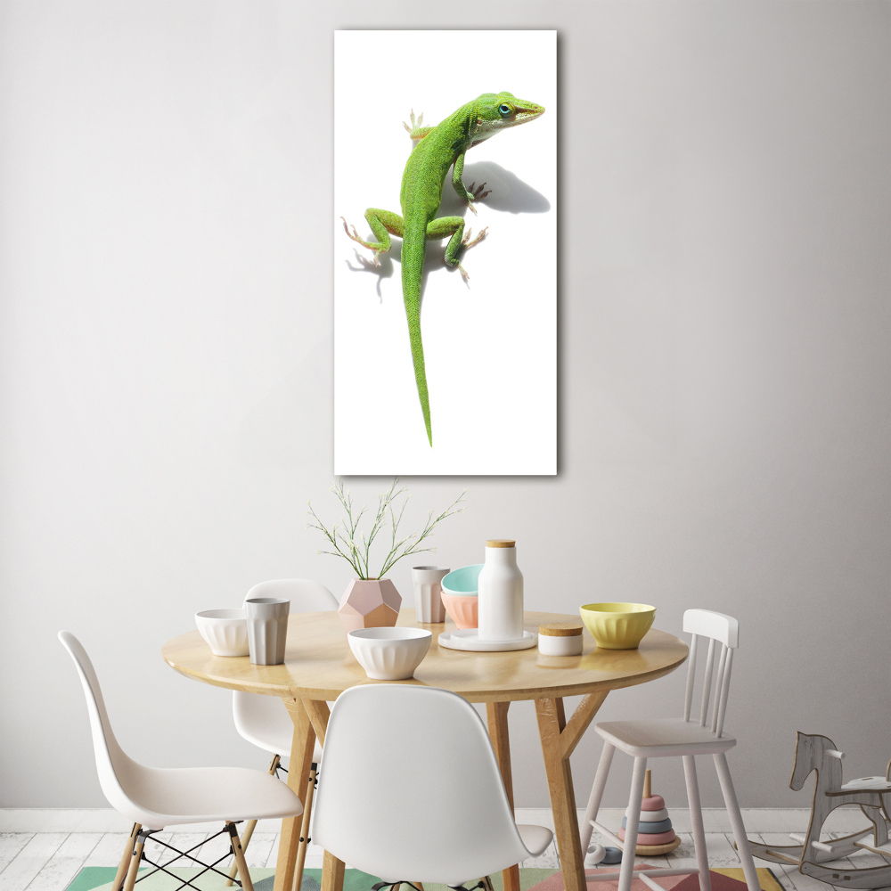 Foto-obraz na szkle pionowy Zielona jaszczurka