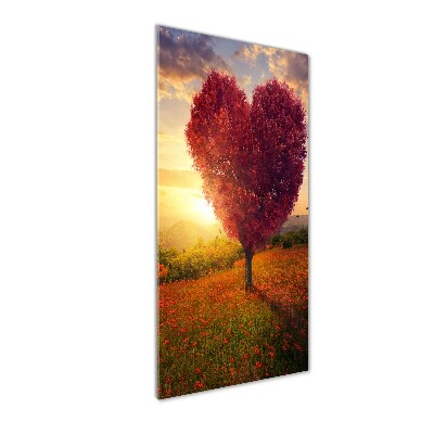Foto obraz szkło hartowane pionowy Drzewo serce