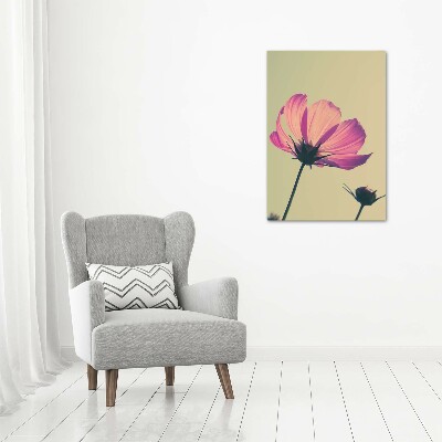 Foto obraz szkło hartowane pionowy Różowe kwiaty