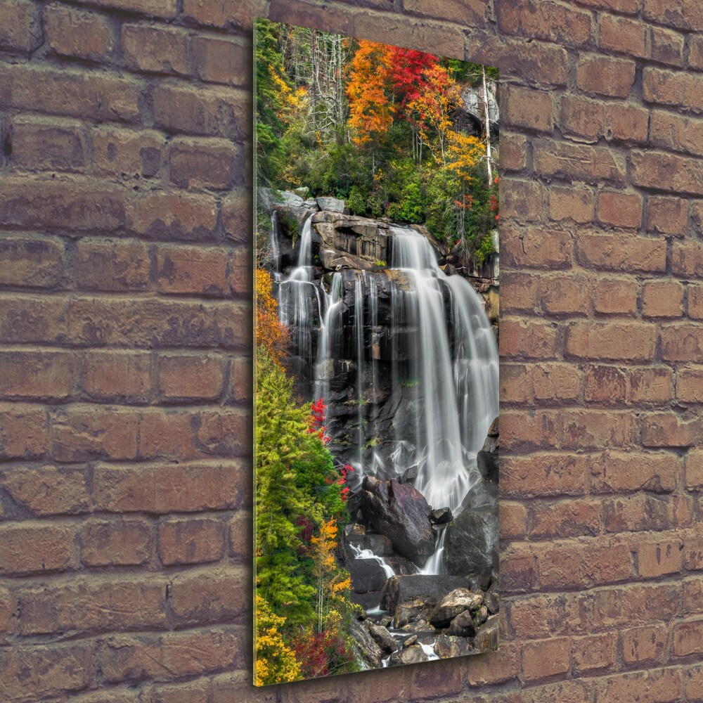Foto obraz na szkle pionowy Wodospad jesienią