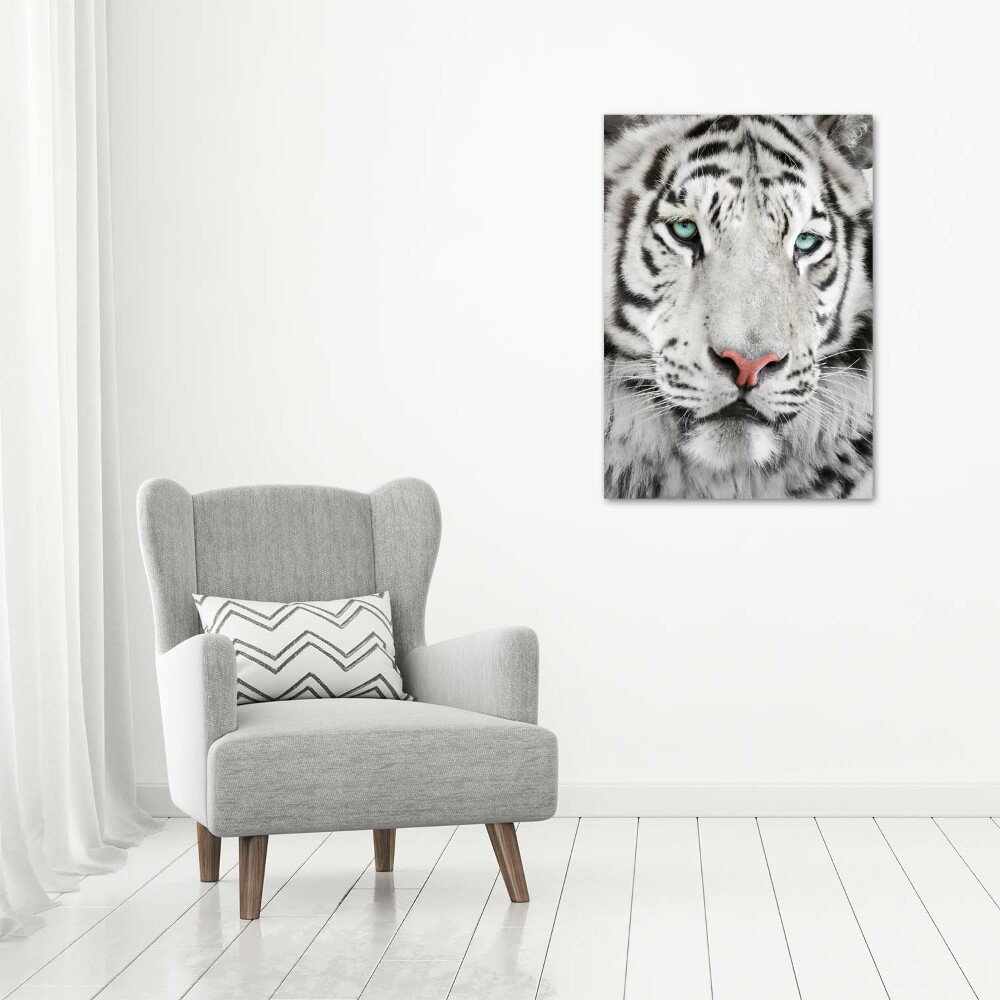 Foto-obraz szkło hartowane pionowy Biały tygrys