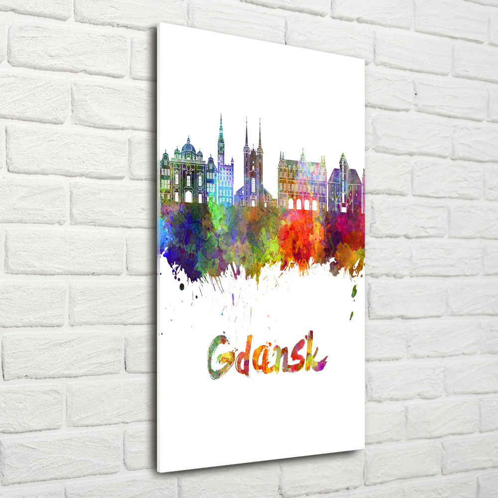 Foto obraz na szkle pionowy Kolorowy Gdańsk