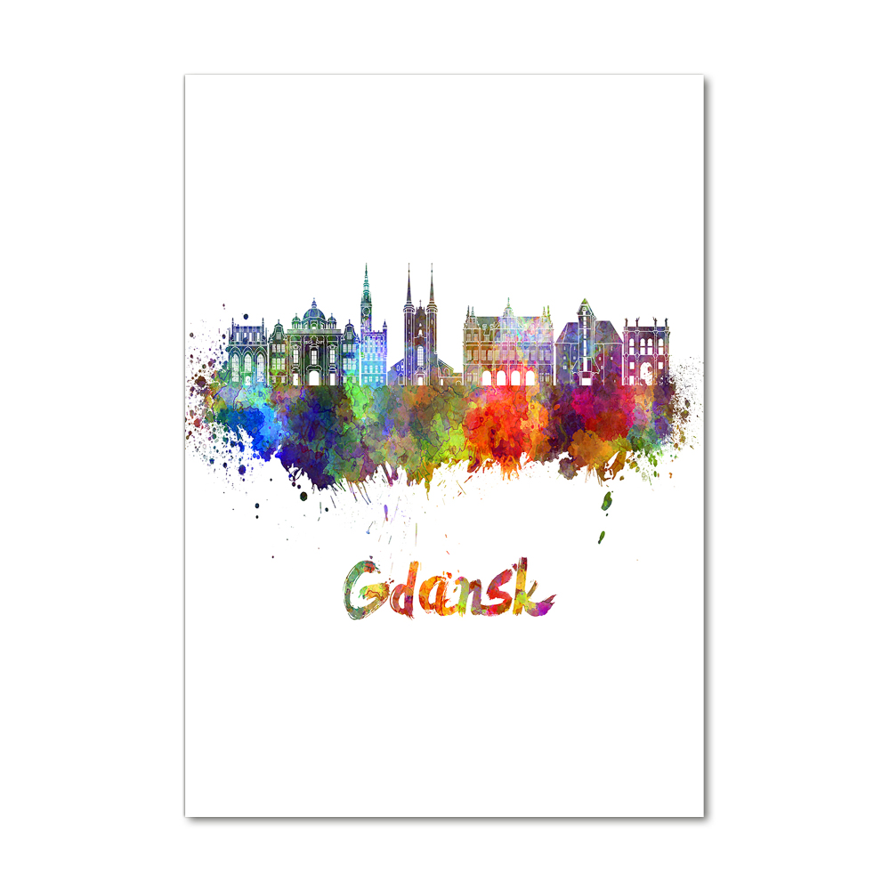 Foto obraz na szkle pionowy Kolorowy Gdańsk