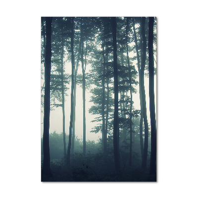 Foto obraz szkło hartowane pionowy Mgła w lesie