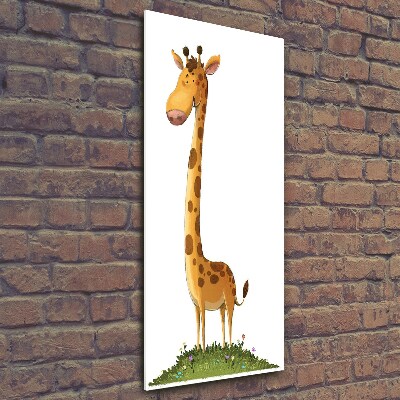 Nowoczesny szklany obraz ze zdjęcia pionowy Żyrafa