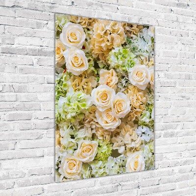 Foto obraz zdjęcie na szkle pionowy Weselne kwiaty