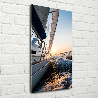 Foto obraz zdjęcie na szkle pionowy Jacht na morzu