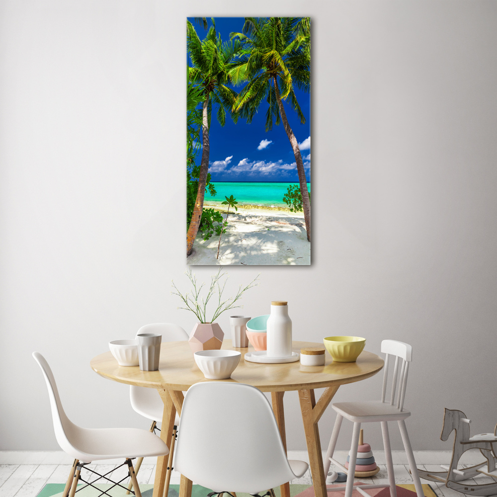 Foto obraz szklany pionowy Tropikalna plaża