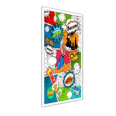 Nowoczesny szklany obraz ze zdjęcia pionowy Komiks