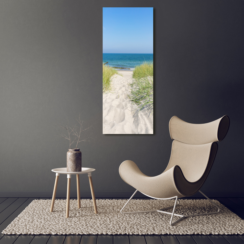 Foto obraz szklany pionowy Nadmorskie wydmy