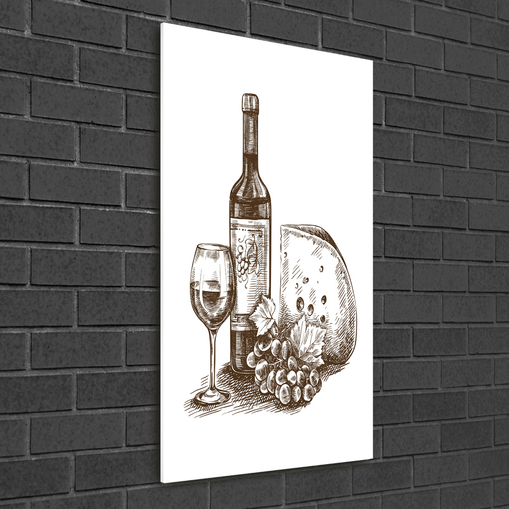 Foto obraz szklany pionowy Wino i przekąski