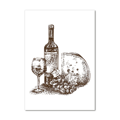 Foto obraz szklany pionowy Wino i przekąski
