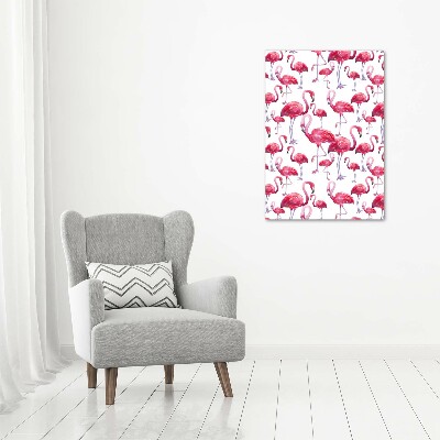 Foto-obraz szkło hartowane pionowy Flamingi