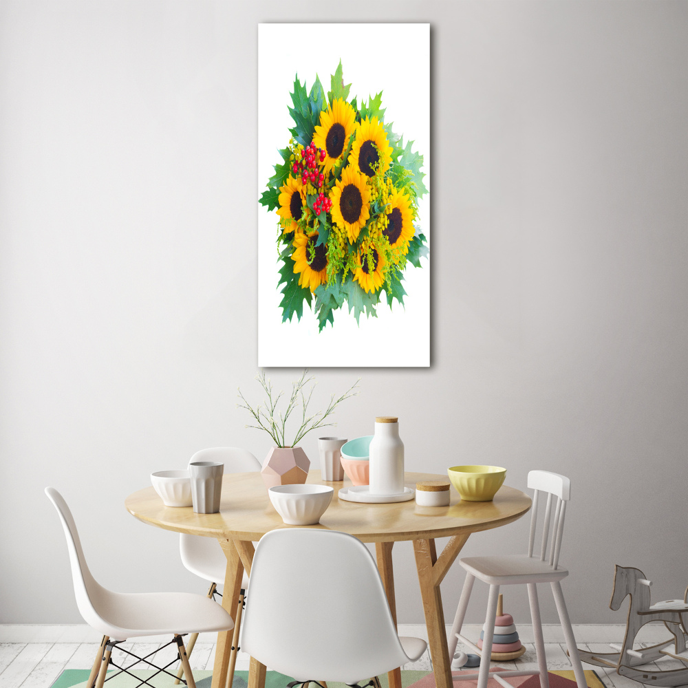 Foto obraz na szkle pionowy Bukiet słoneczników
