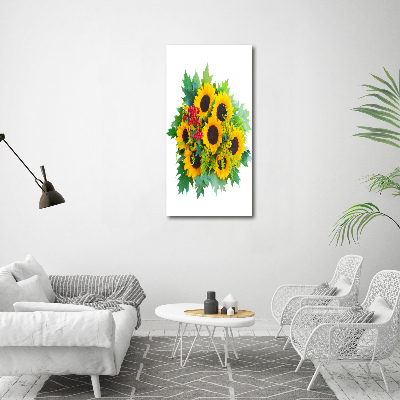 Foto obraz na szkle pionowy Bukiet słoneczników