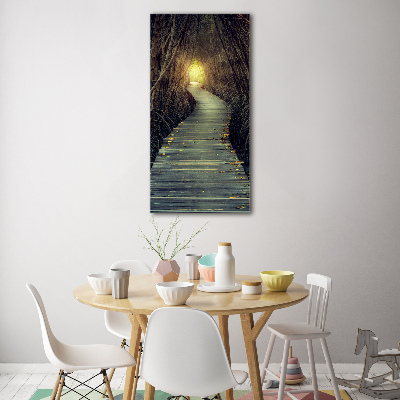 Foto obraz na szkle pionowy Ścieżka w lesie