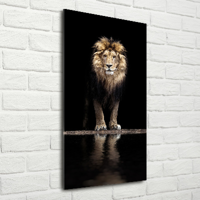 Foto obraz szkło hartowane pionowy Portret lwa