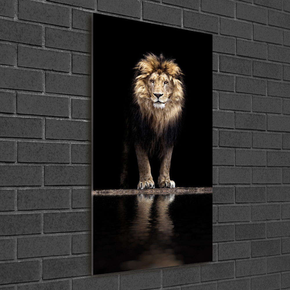 Foto obraz szkło hartowane pionowy Portret lwa
