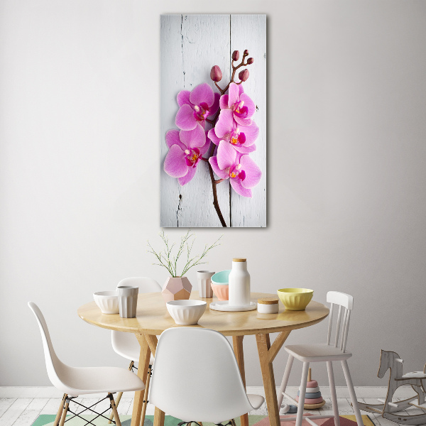 Foto obraz na szkle pionowy Różowa orchidea