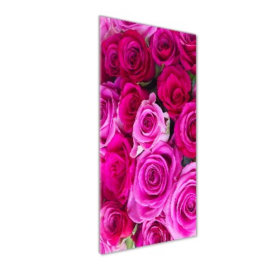 Foto obraz szkło hartowane pionowy Różowe róże