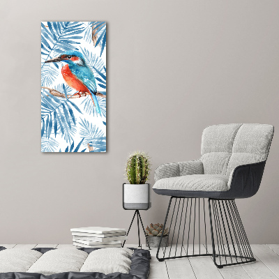 Foto obraz zdjęcie na szkle pionowy Ptaki i liście