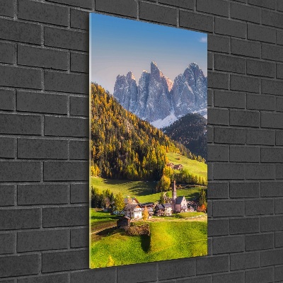Foto obraz na szkle pionowy Miasteczko w górach