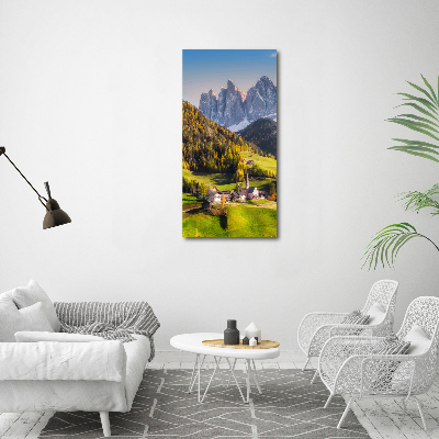 Foto obraz na szkle pionowy Miasteczko w górach