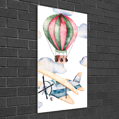 Foto obraz na szkle pionowy Balony i samoloty