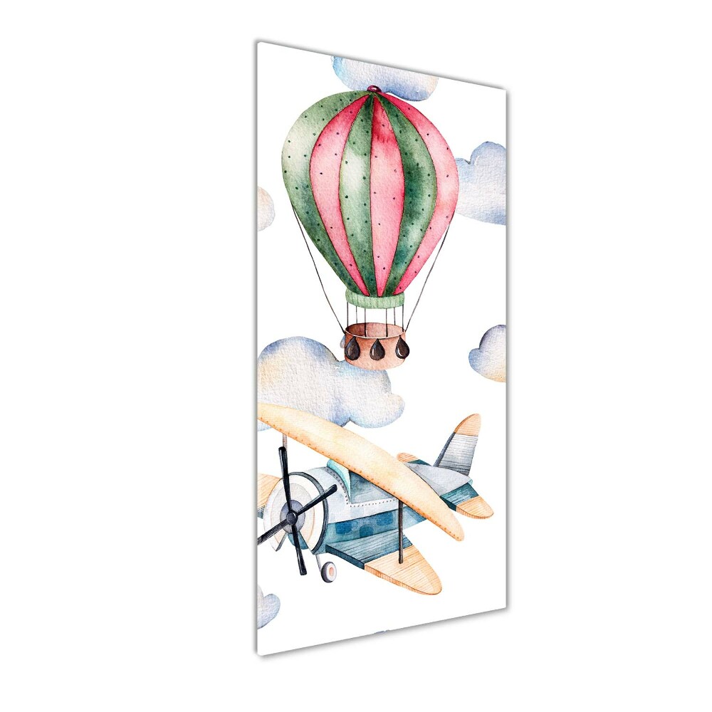 Foto obraz na szkle pionowy Balony i samoloty