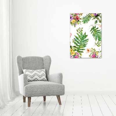 Foto obraz na szkle pionowy Tropikalne kwiaty
