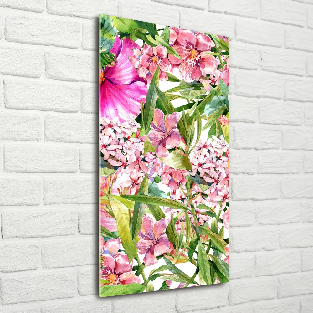 Foto obraz na szkle pionowy Tropikalne kwiaty