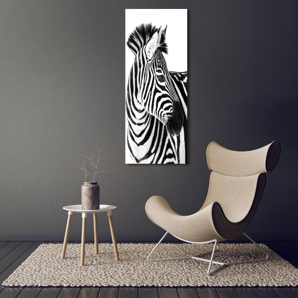 Foto obraz zdjęcie na szkle pionowy Zebra w śniegu