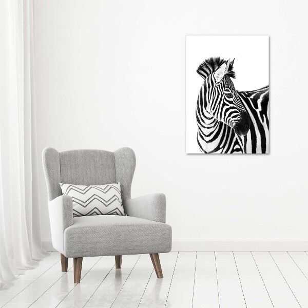 Foto obraz zdjęcie na szkle pionowy Zebra w śniegu