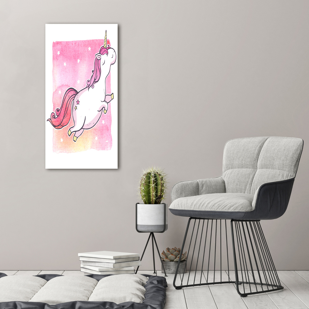 Foto obraz na szkle pionowy Różowy jednorożec