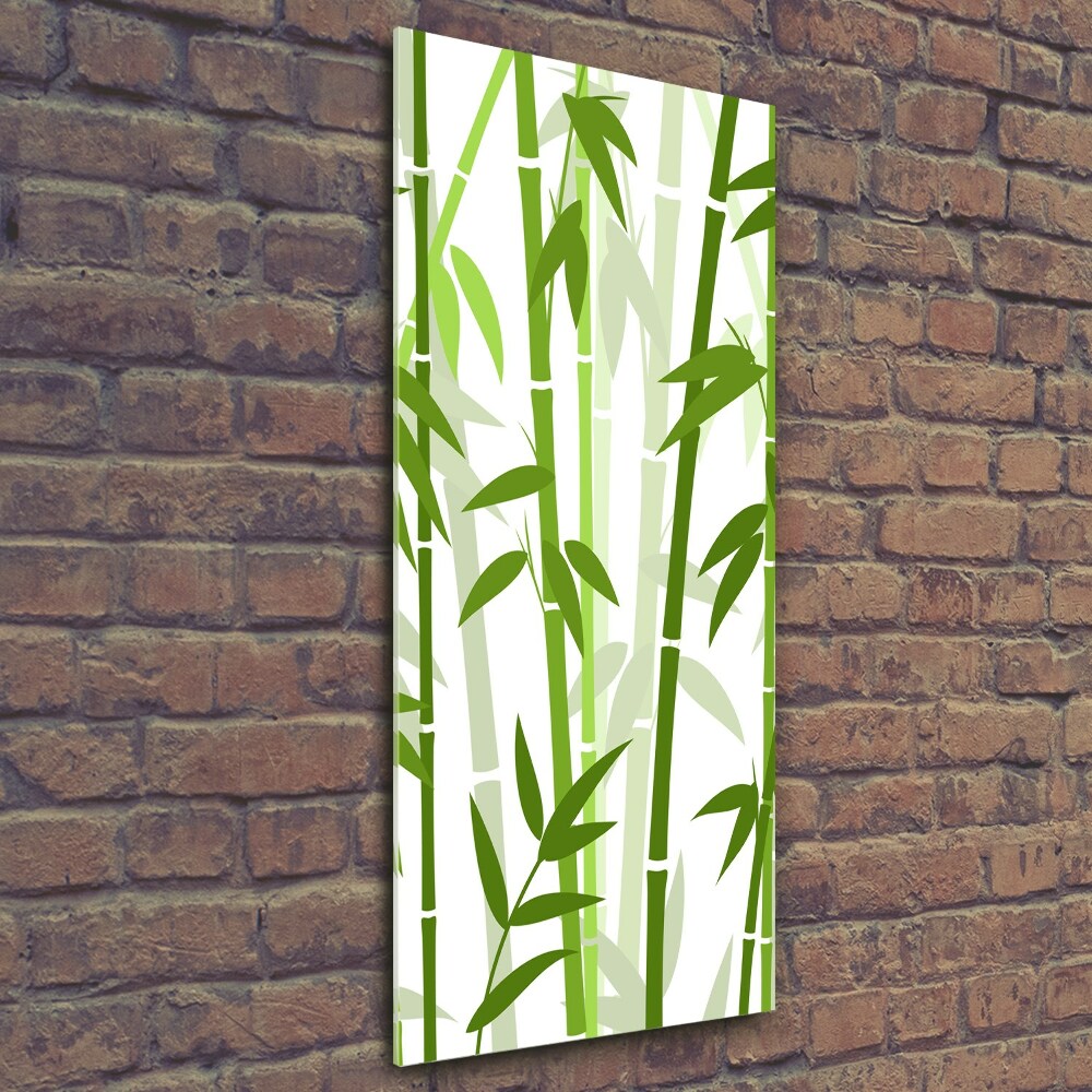 Nowoczesny szklany obraz ze zdjęcia pionowy Bambus