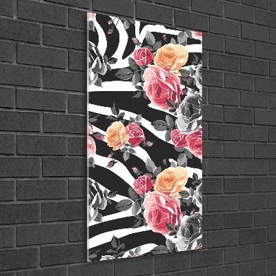 Foto obraz szkło hartowane pionowy Róże zebra